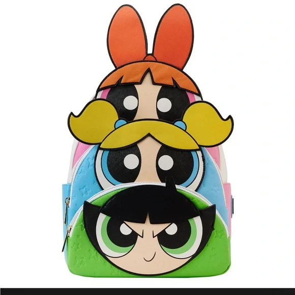 Loungefly Mini Backpack - Powerpuff Girls Triple Pocket NWOT - Picture 1 of 4